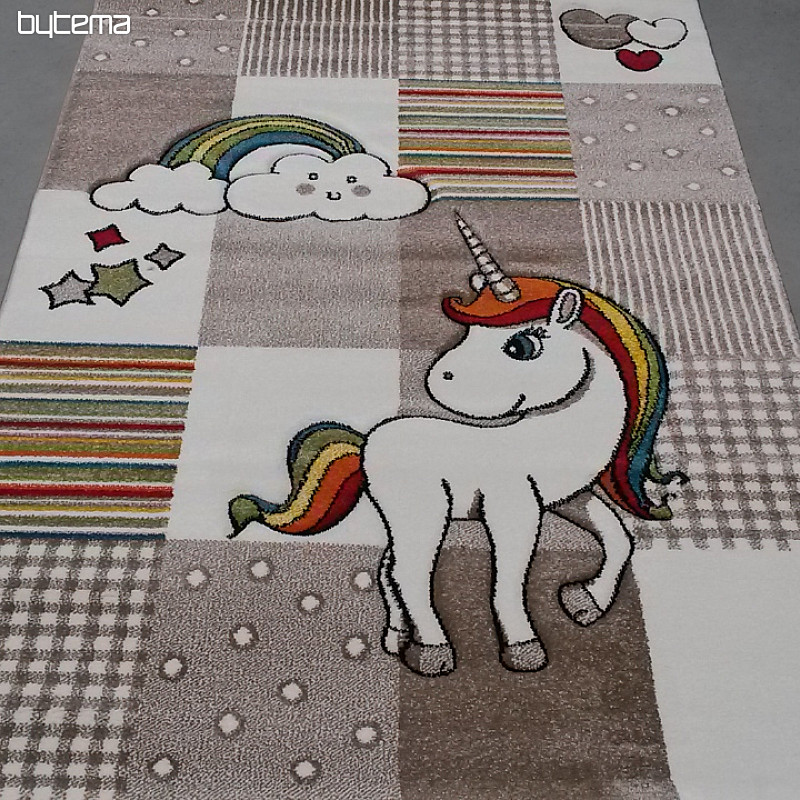 Alfombra infantil Unicornio beige