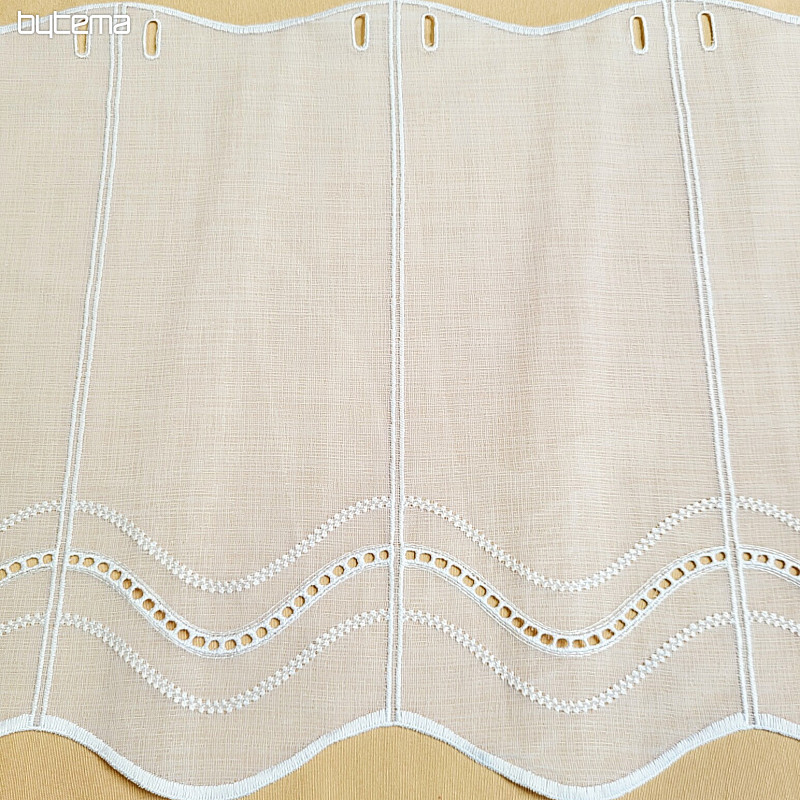Cortina bordada moderna V52 blanco