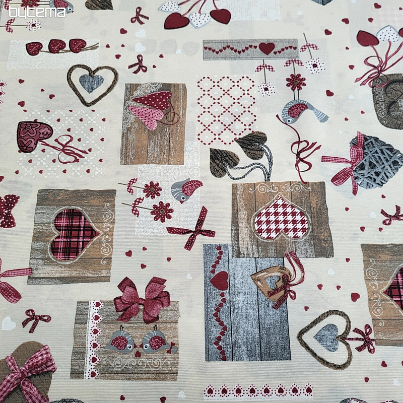Tela decorativa TM PATCHWORK burdeos