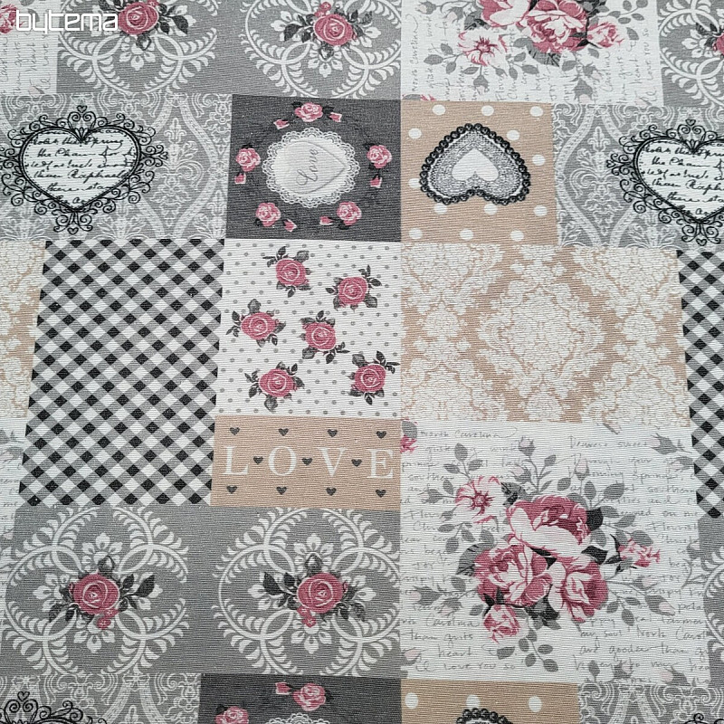 Tela decorativa LIA patchwork gris