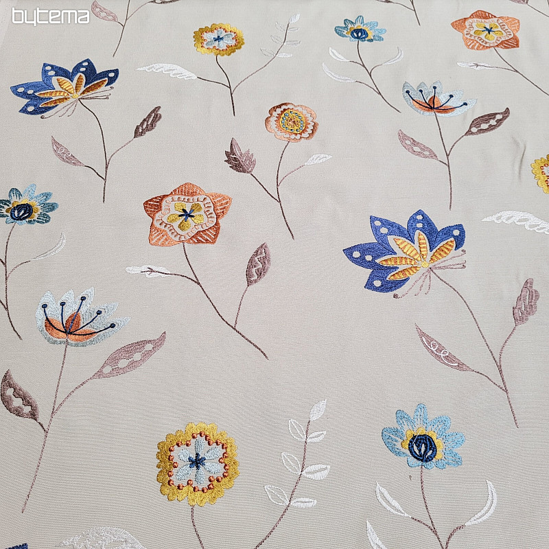 Tela decorativa bordada flores RICHMOND multi