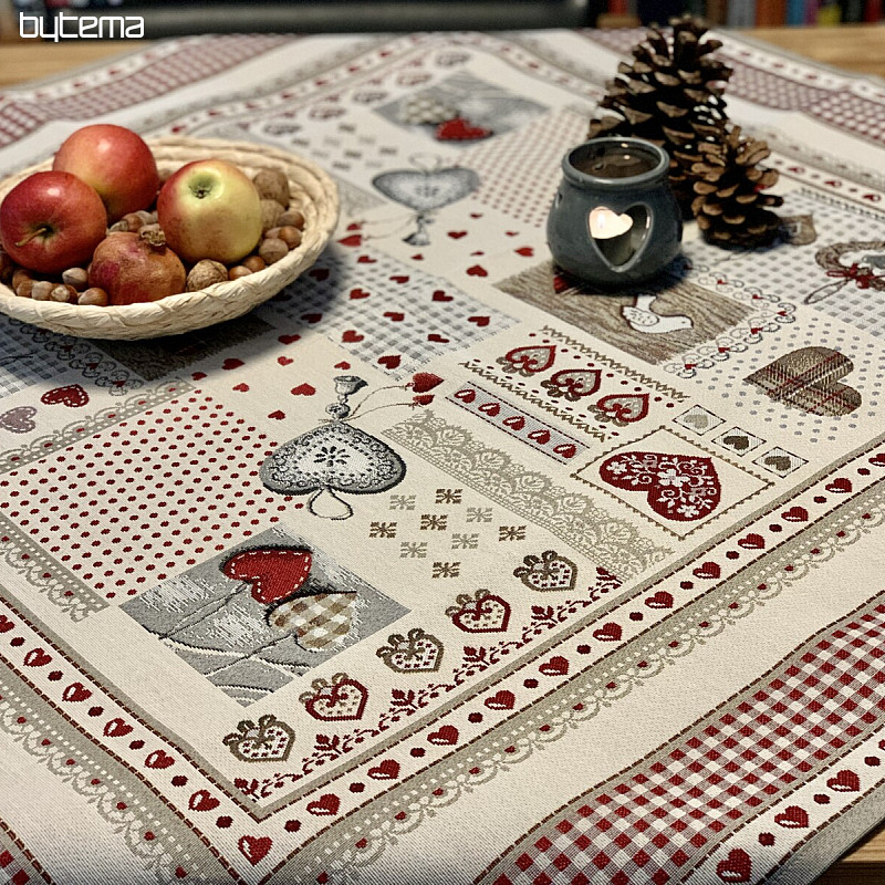 Mantel y pañuelo tapiz CORAZÓN DE LA NATURALEZA