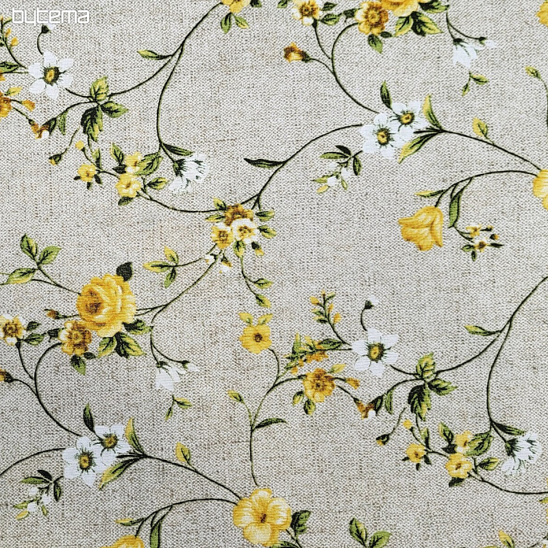 Tela decorativa Flores RAME amarillo