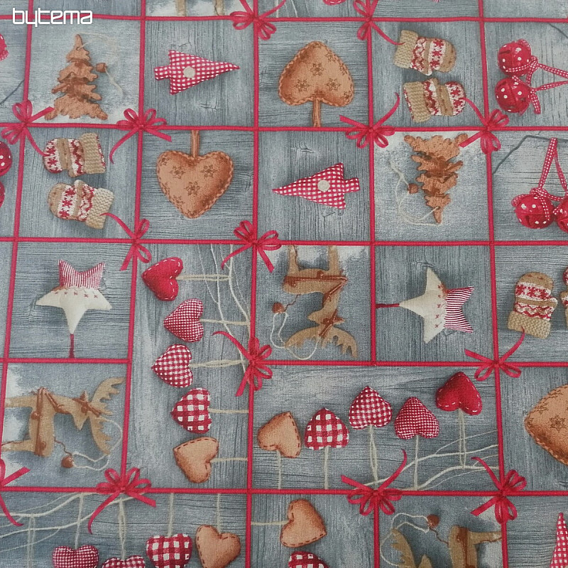Tela decorativa COUNTRY Navidad gris