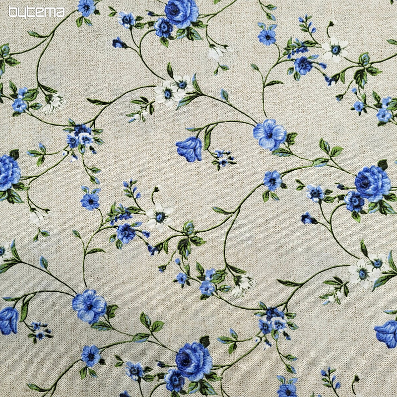 Tela decorativa Flores RAME azul