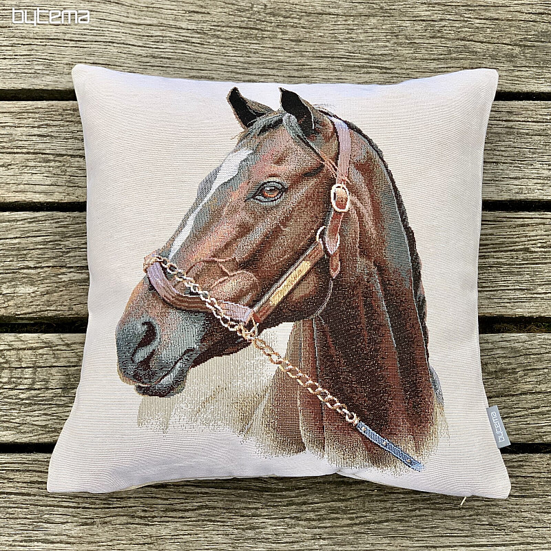 Funda de cojín Gobelino CABALLO MARRÓN