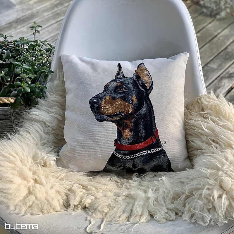 Funda de almohada tapiz Doberman