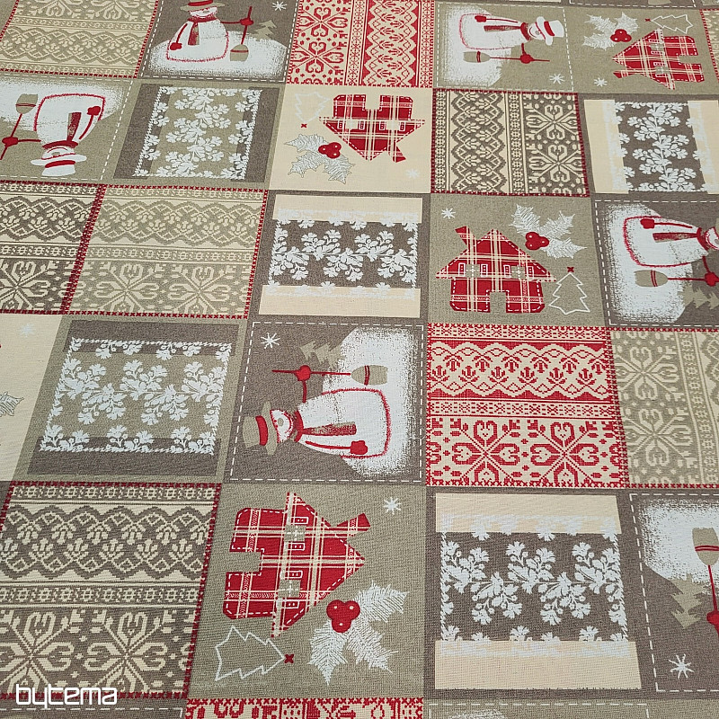 Tela decorativa navideña MUÑECO DE NIEVE I