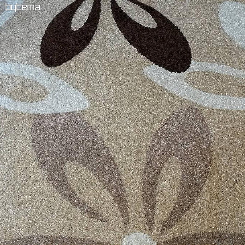 Alfombra redonda KARMEL flores beige