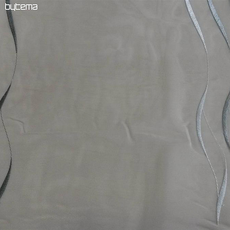 Cortina de gasa con bordado gris Gerster 195/0810