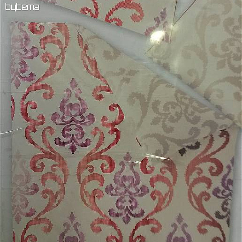 ropa de cama de satén SOL-K 8716-60 ornamento rojo