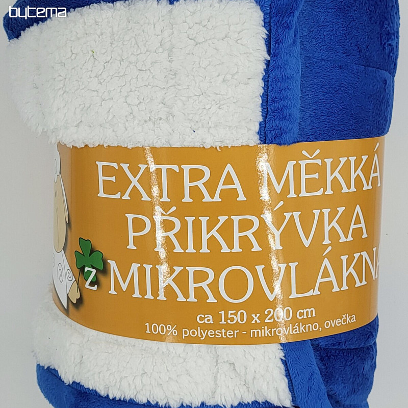 manta microfibra EXTRA SUAVE punto OVEJA azul