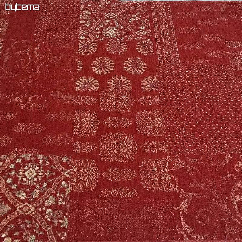 Alfombra de lana de lujo DJOBIE PATCH rojo