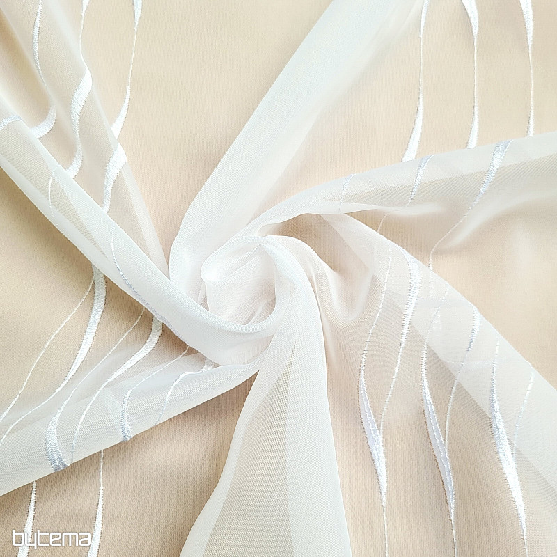 Cortina blanca de lujo bordada GERSTER 195/0001