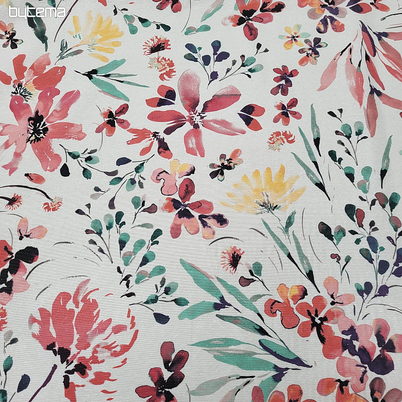 Tela decorativa ALENA flores rojas
