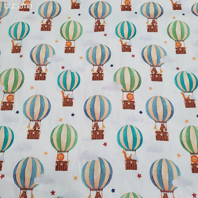 Satén de algodón infantil GLOBOS VOLADORES estampado digital