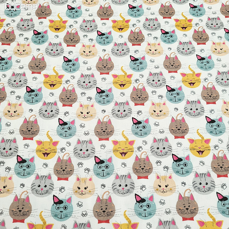 Satén de algodón infantil GATOS estampado digital