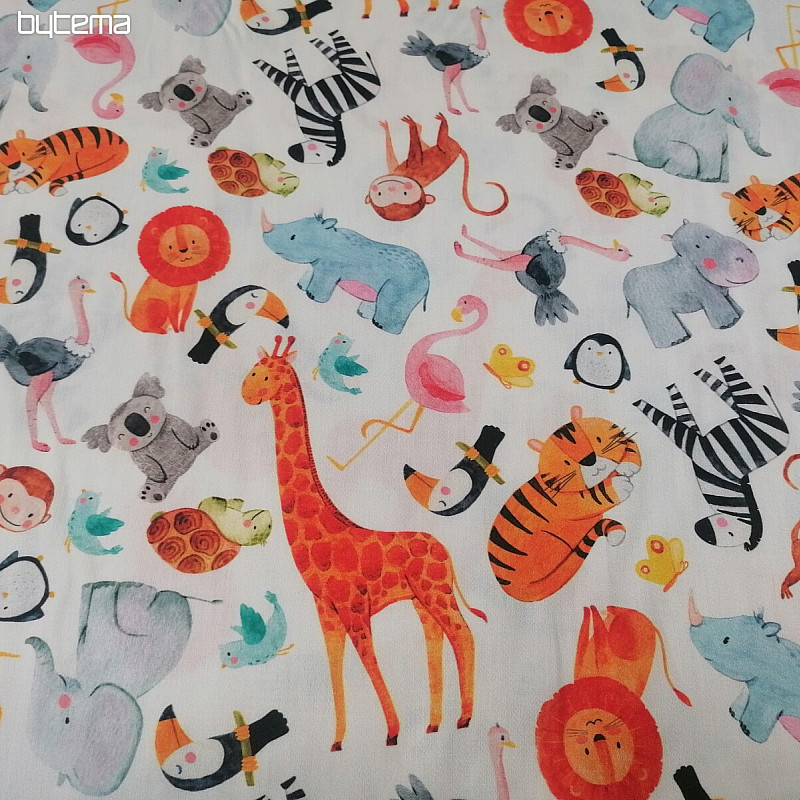 Satén de algodón infantil estampado digital ZOO