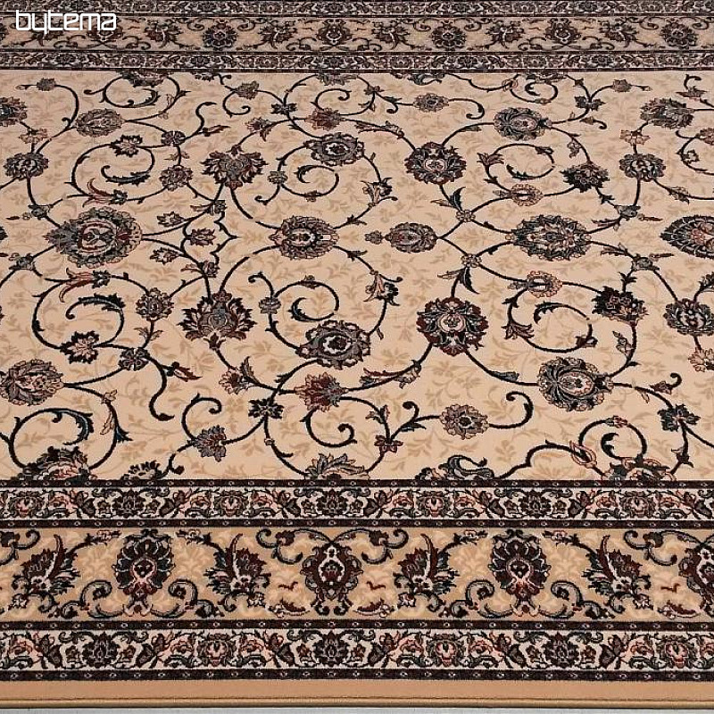 Alfombra clásica de lana ORIENT crema con azul