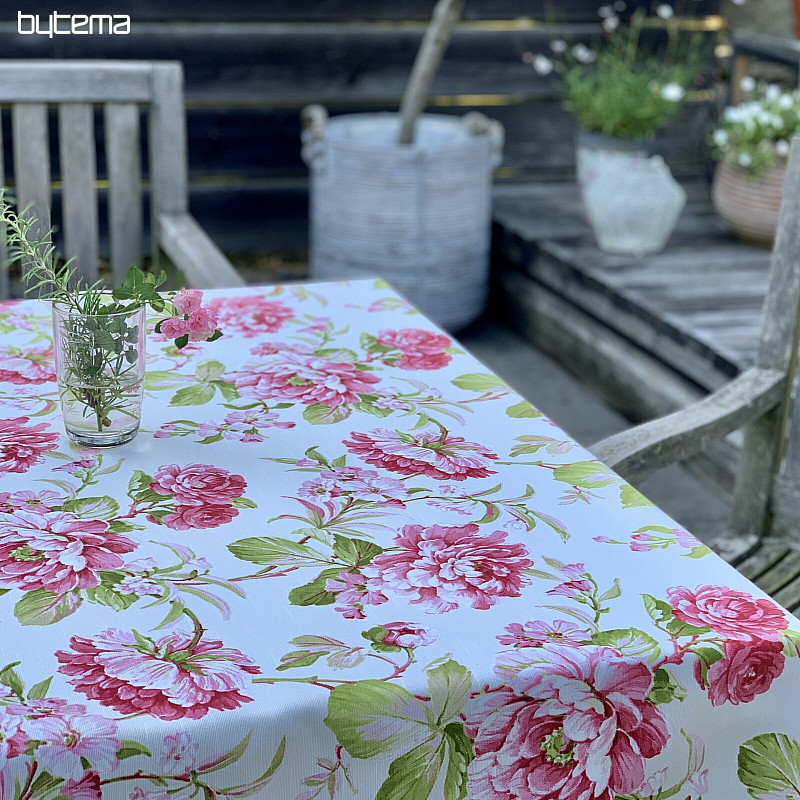 Mantel LAURA - grandes flores rosas