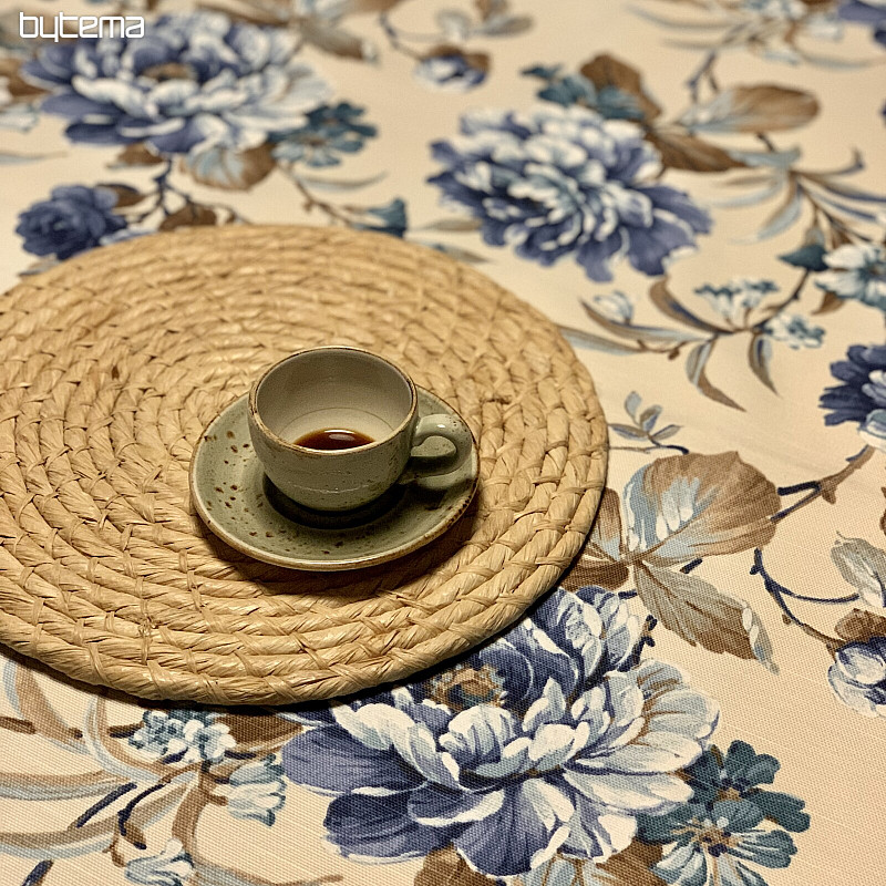 Mantel LAURA - grandes flores azules