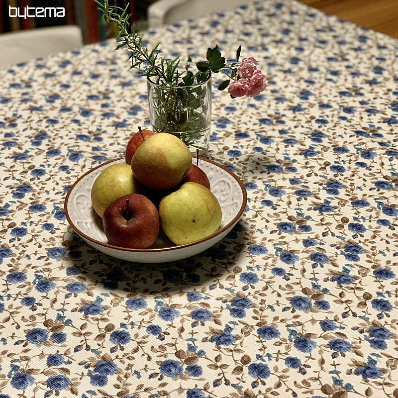 Mantel LAURA - pequeñas flores azules