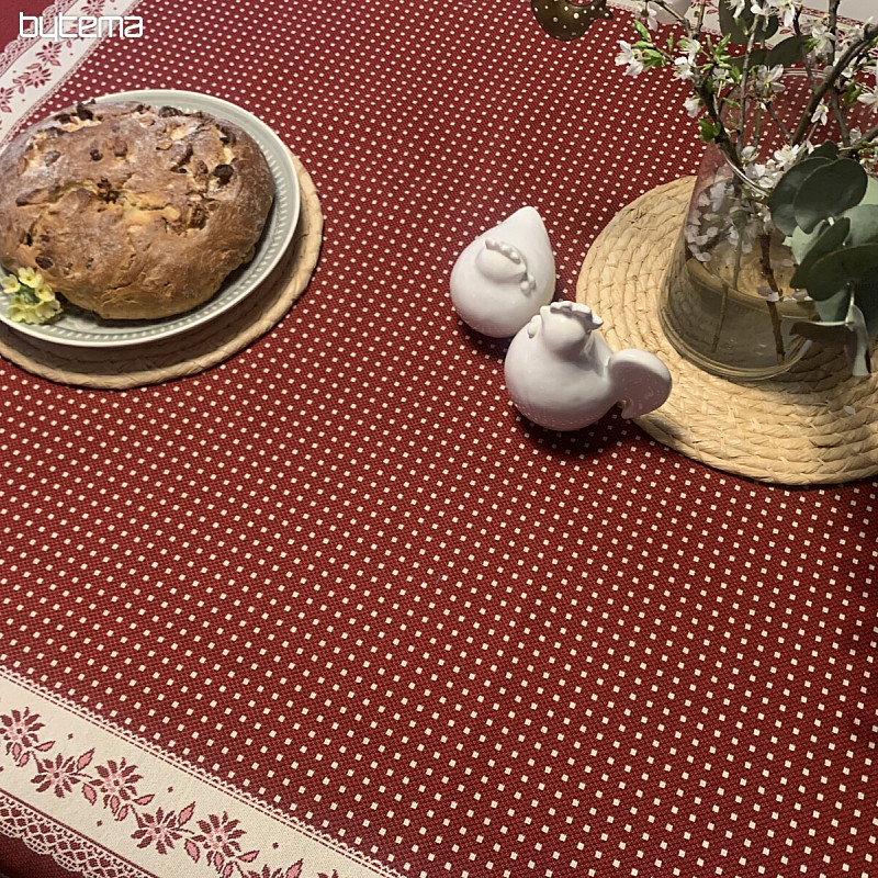 Mantel tapiz y chal SELSKÁ JIZBA rojo