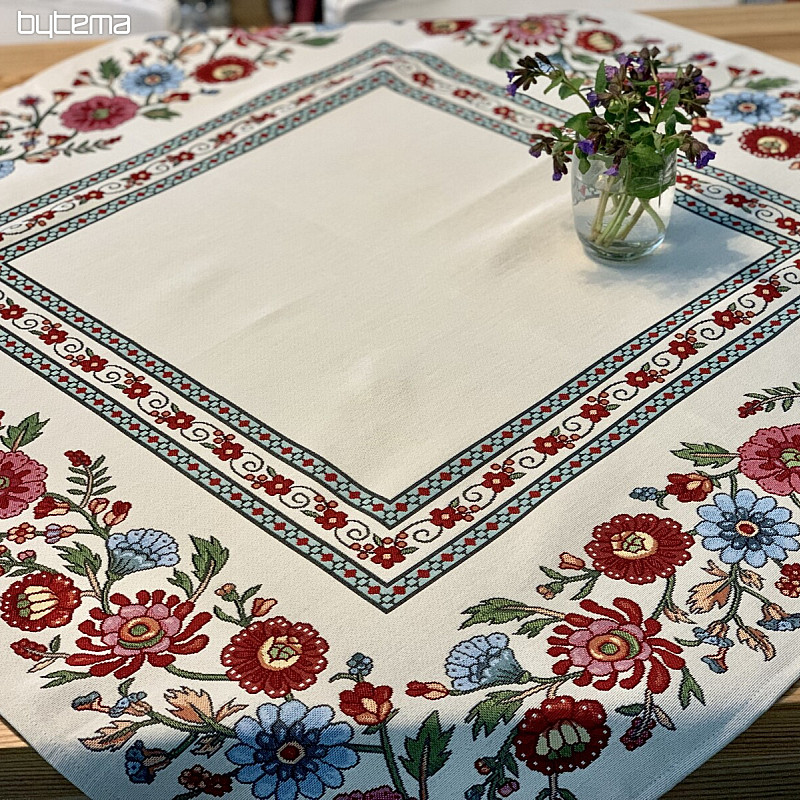 Mantel tapiz, bufanda FLORES PINTADAS