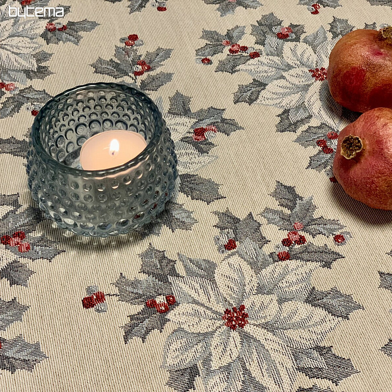 Mantel tapiz, bufanda ESTRELLA DE NAVIDAD PLATA