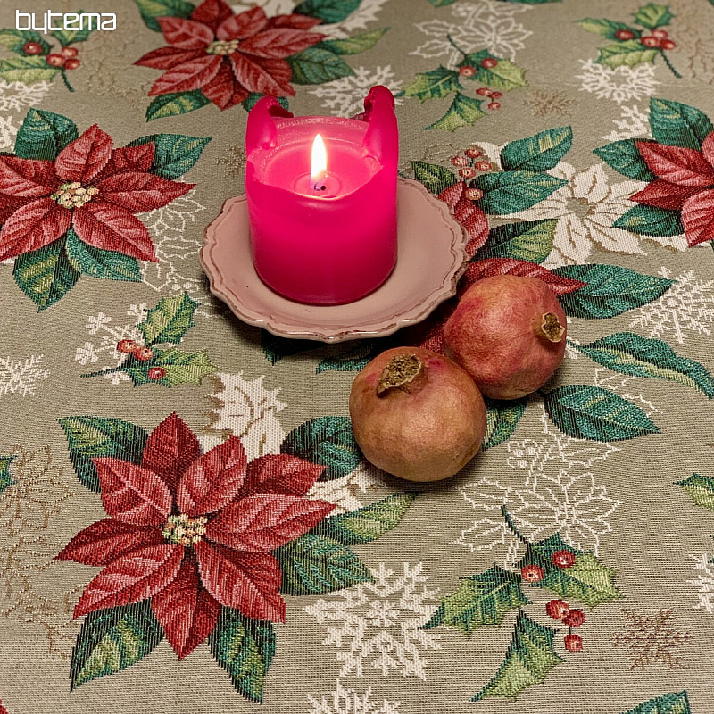 Mantel tapiz, bufanda ESTRELLA DE NAVIDAD ROJA