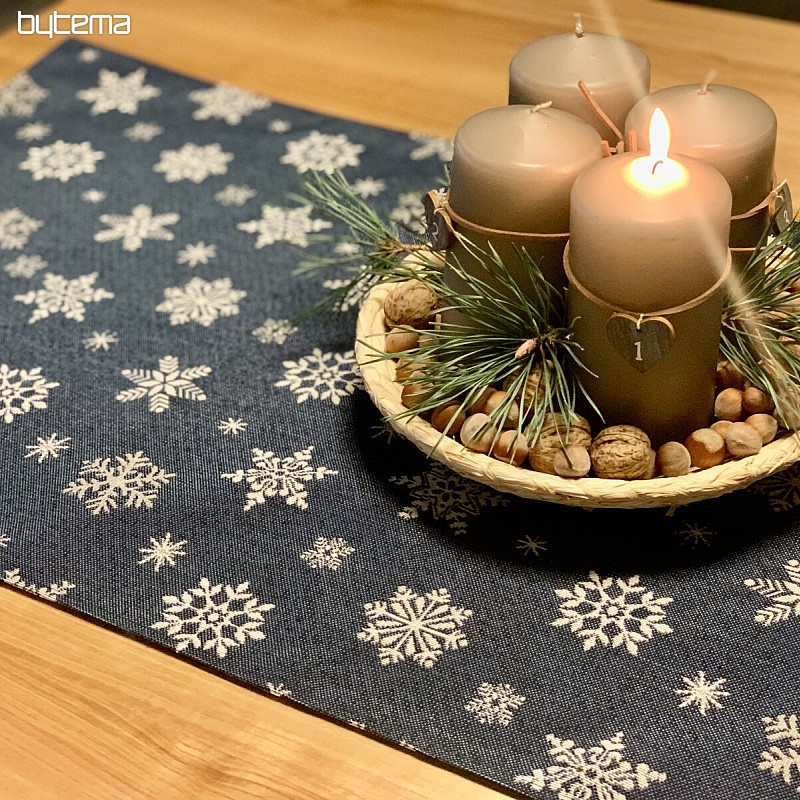 Mantel y pañuelo Gobelino Escamas azules