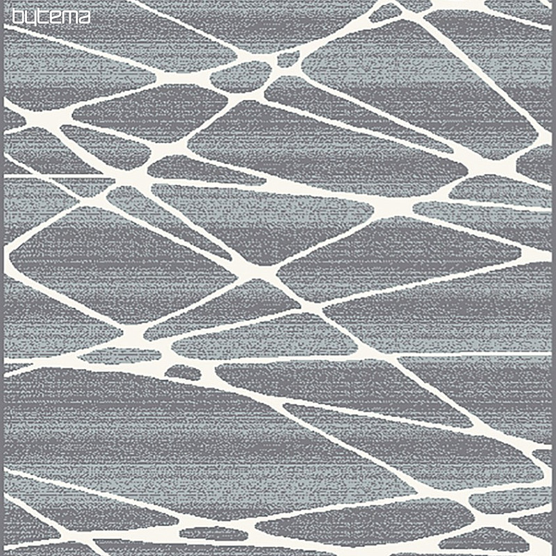 Alfombra pieza BOHO geométrica azul / blanco