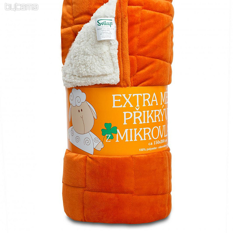 manta microfibra EXTRA SUAVE punto OVEJA naranja