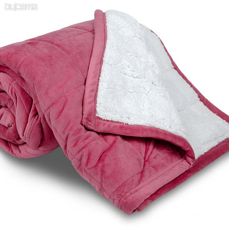 Manta microfibra EXTRA suave OVEJA cosido rosa viejo