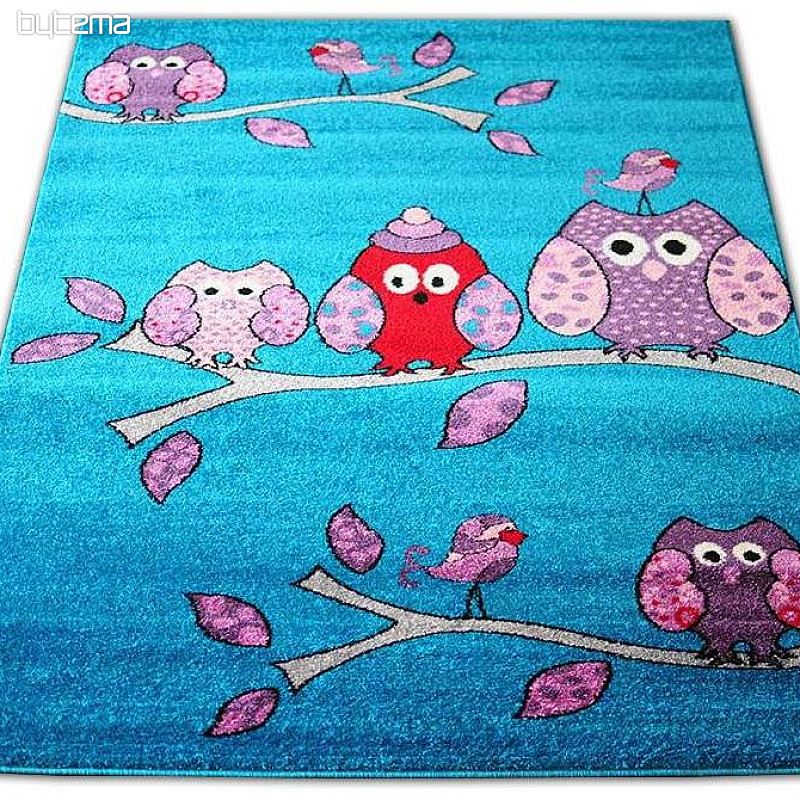 Alfombra infantil BELLA OWL turquesa