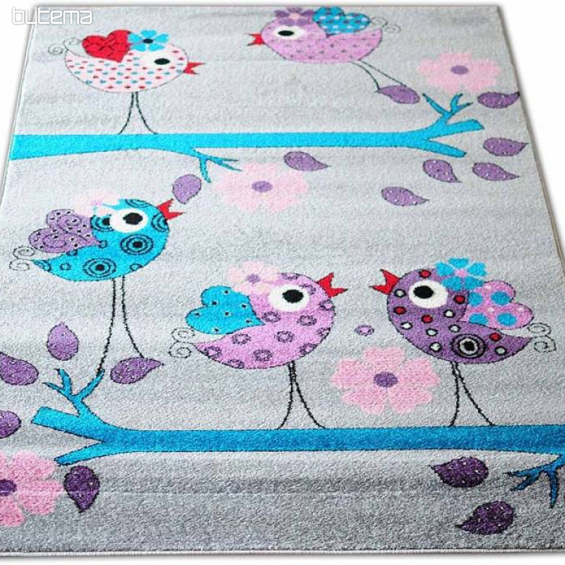 Alfombra infantil BELLA BIRDS gris