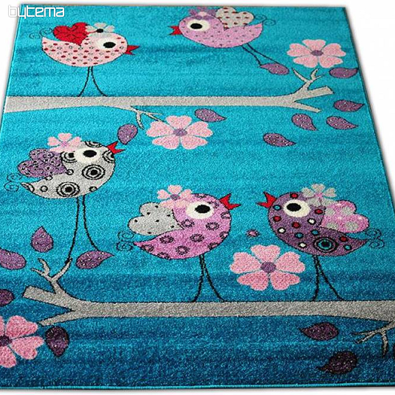 Alfombra infantil BELLA BIRDS turquesa
