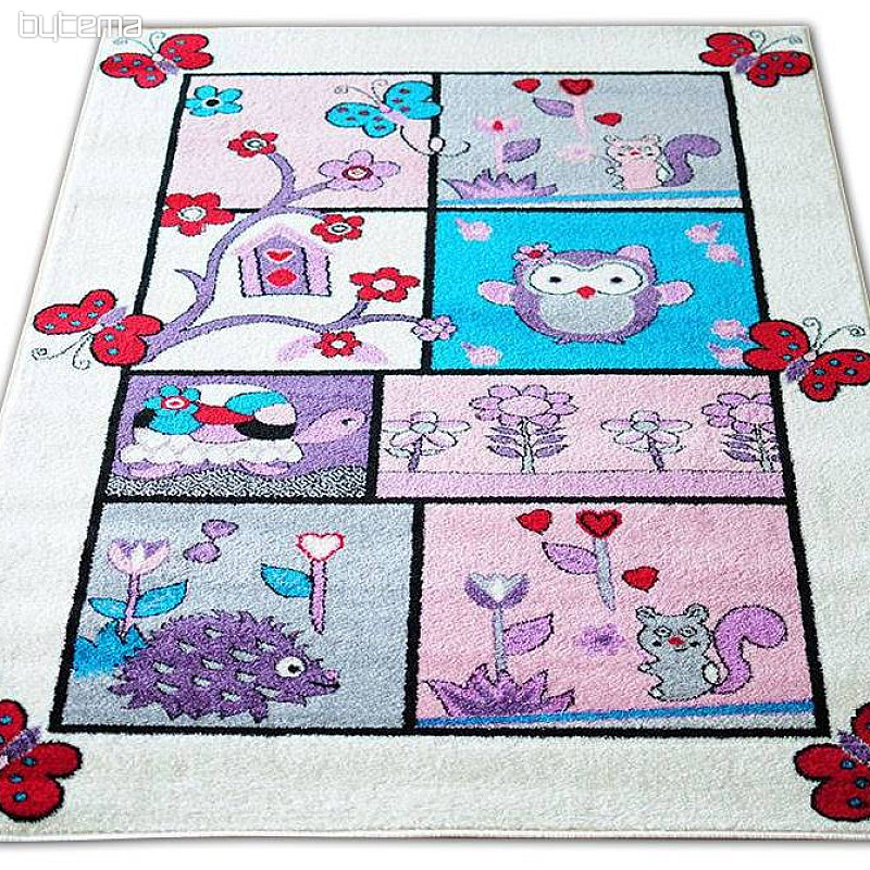 Alfombra infantil ANIMALES crema