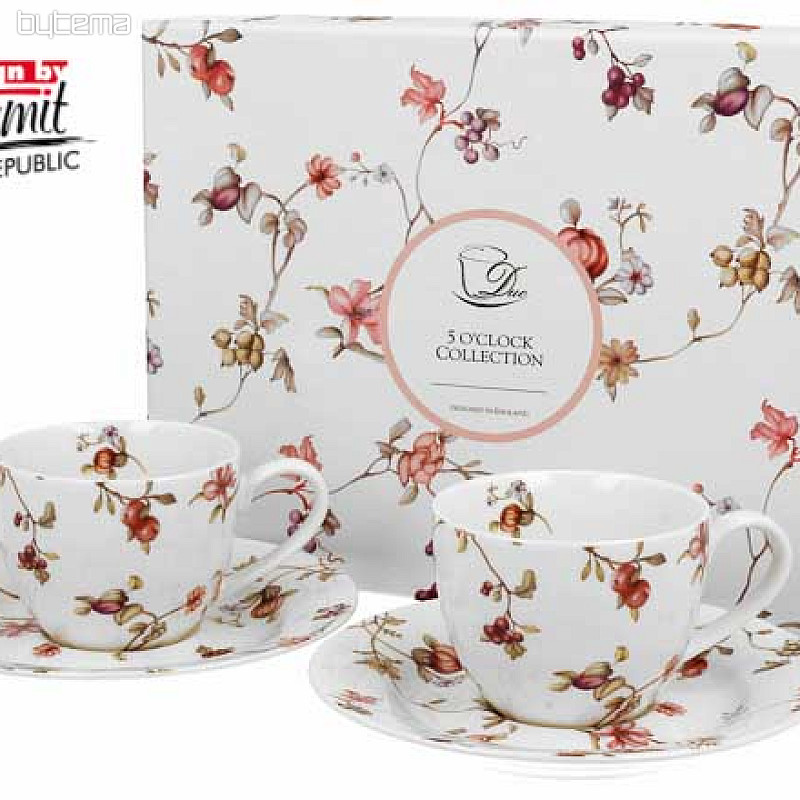 Juego de 2 tazas de café expreso de porcelana.