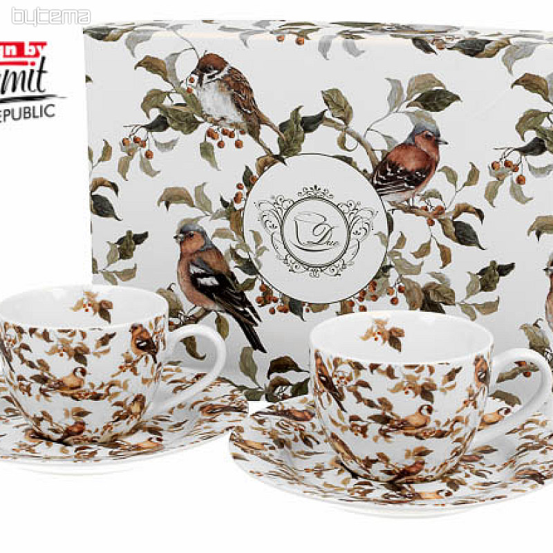 Juego de taza y plato Ptaszki 90 ml