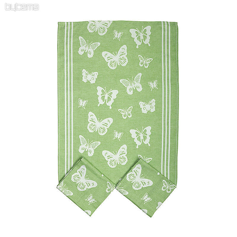 Toallas MARIPOSAS VERDES 3uds