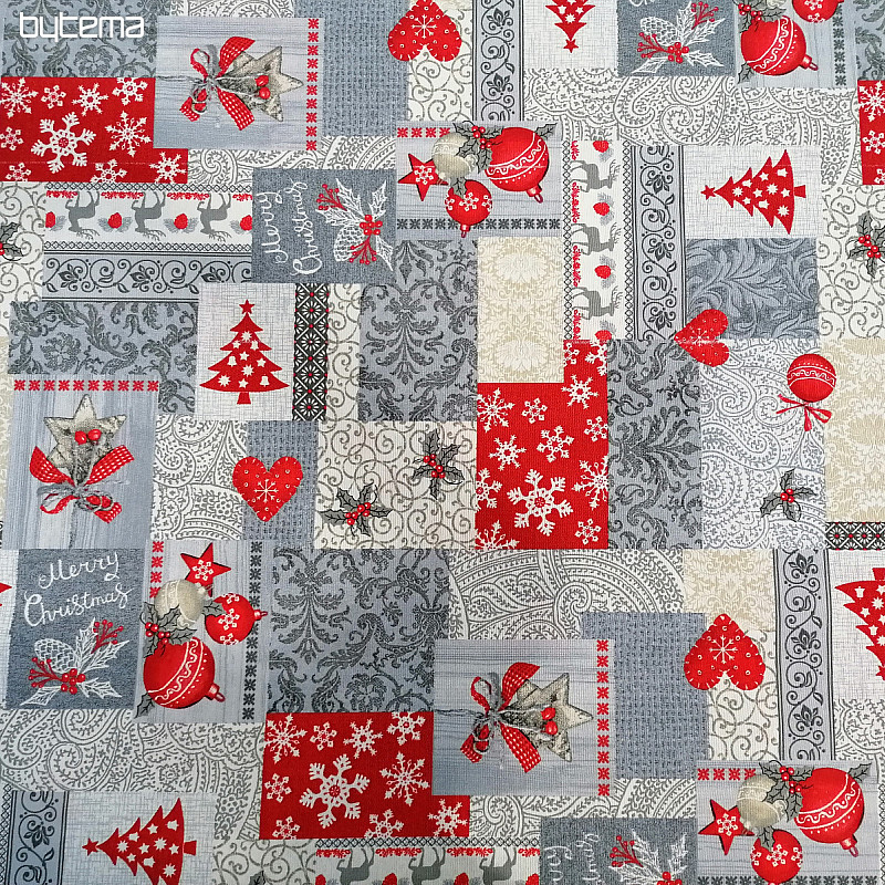 Tela decorativa PATCHWORK Navidad gris