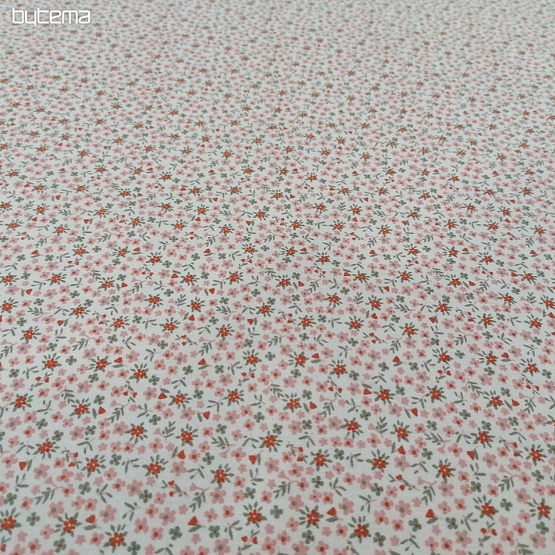 Tela de algodón TOMETA flor rosa