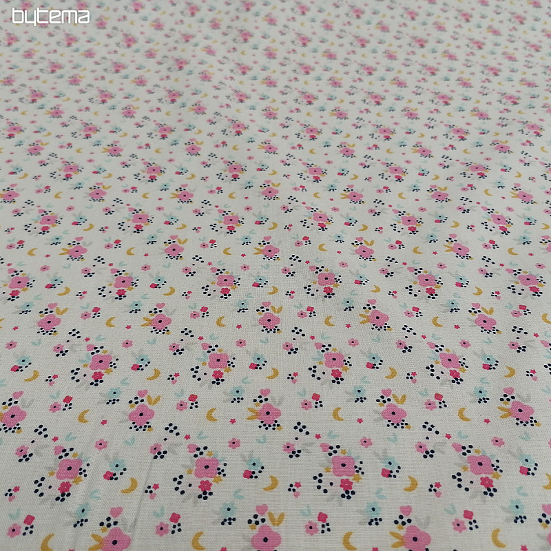 Tela de algodón FLEDI flor rosa
