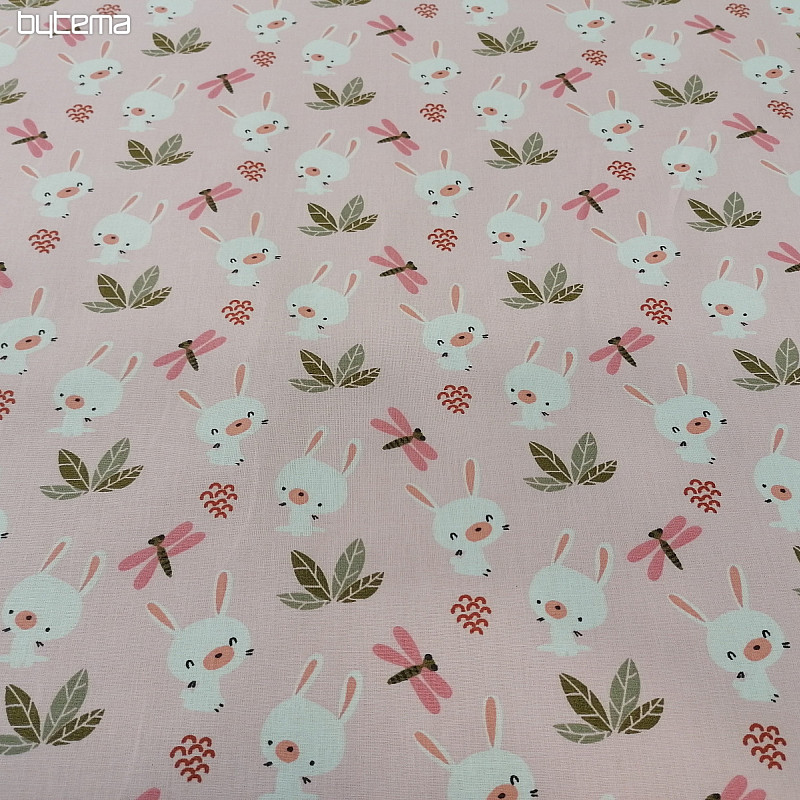 Tela de algodón CONEJITO rosa