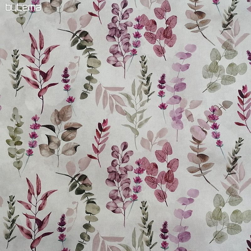 Tela decorativa HOJAS lila