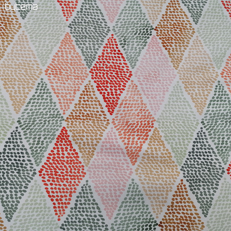 Tela decorativa rombos rojo-verde