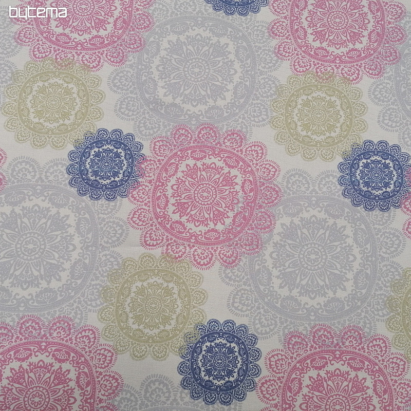 Tela decorativa MANDALA rosa-gris