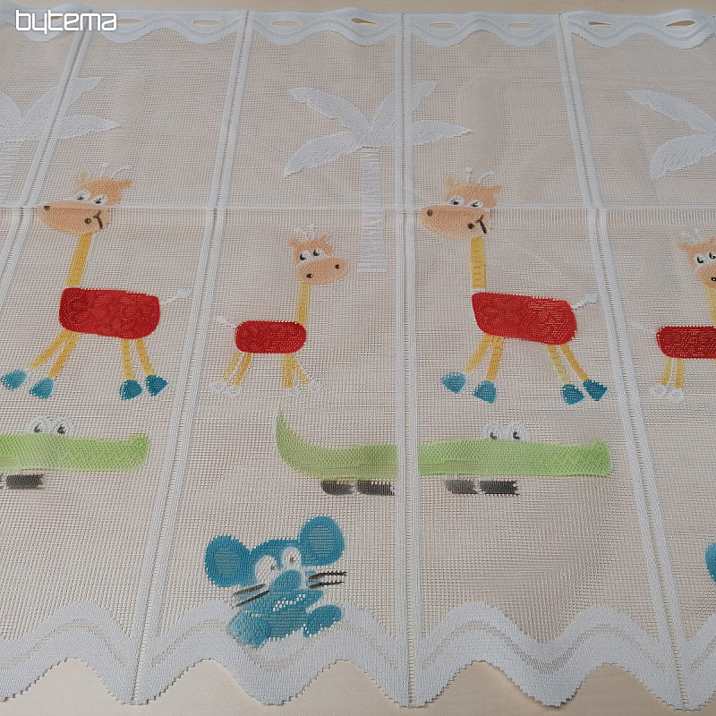 Cortina infantil en vidriera - jacquard ANIMALES