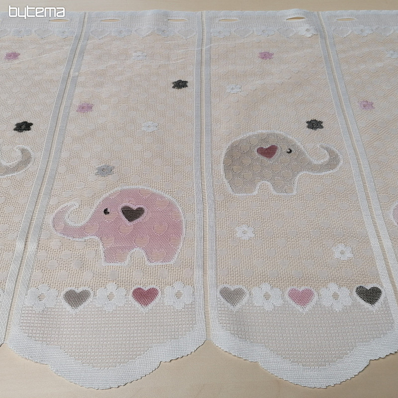 Cortina infantil en vidriera - jacquard ELEFANTES II